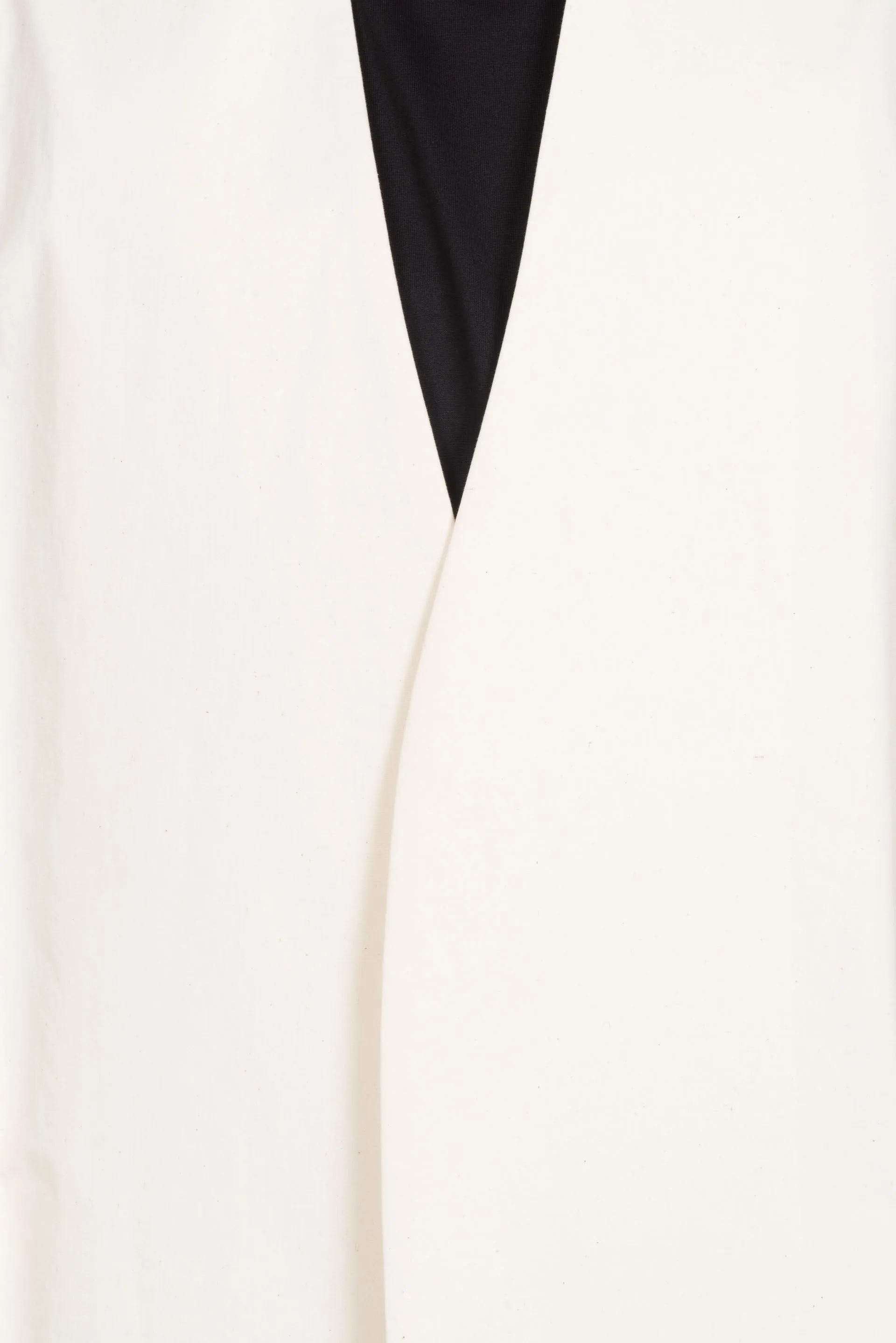 Collarless Long White Coat