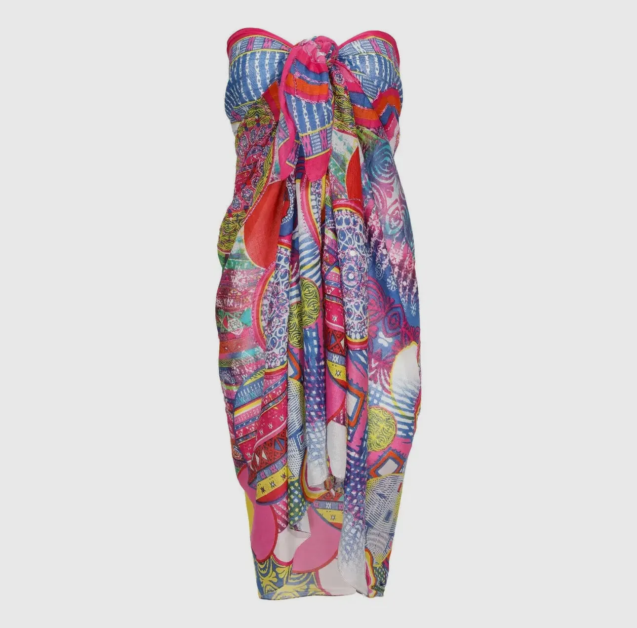 Colorful Beach Wrap Pareo Metallic Embroidered Cotton Sarong