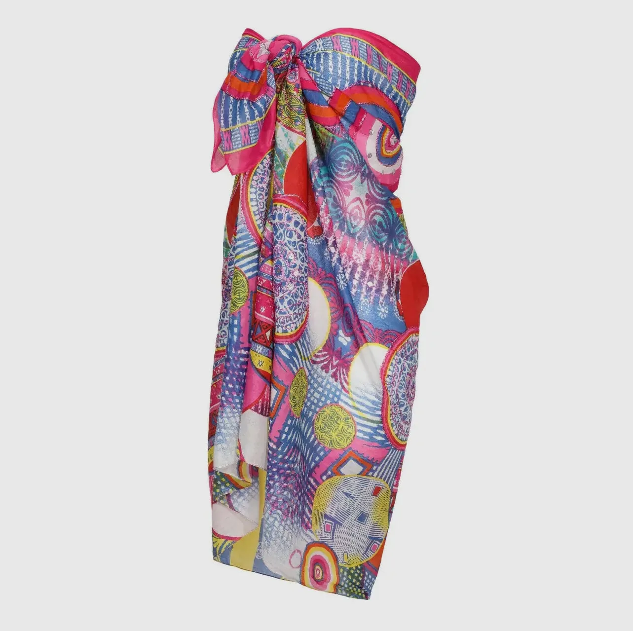 Colorful Beach Wrap Pareo Metallic Embroidered Cotton Sarong