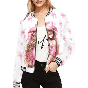 Coquette Cowgirl Bomber Jacket for Women