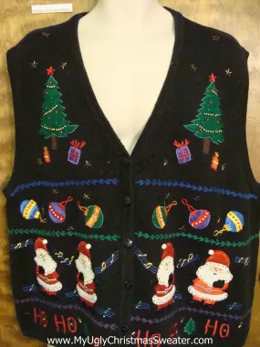 Corny Black Christmas Sweater Vest Wms Mens XXXL