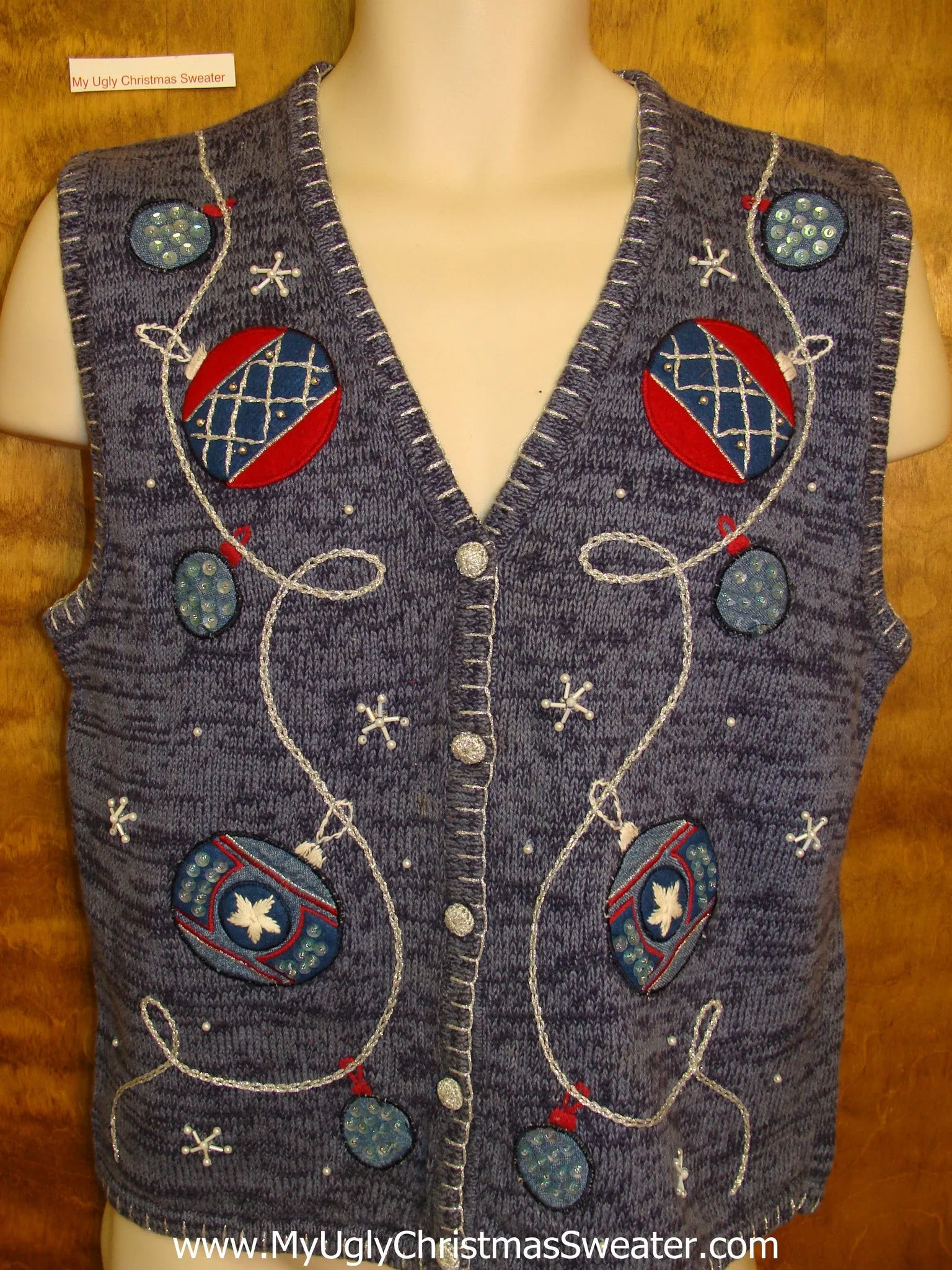 Corny Blue 2sided Christmas Sweater Vest