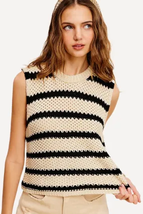 Crochet Sleeveless Top - Striped