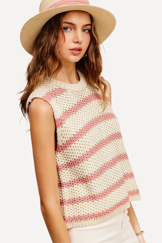 Crochet Sleeveless Top - Striped