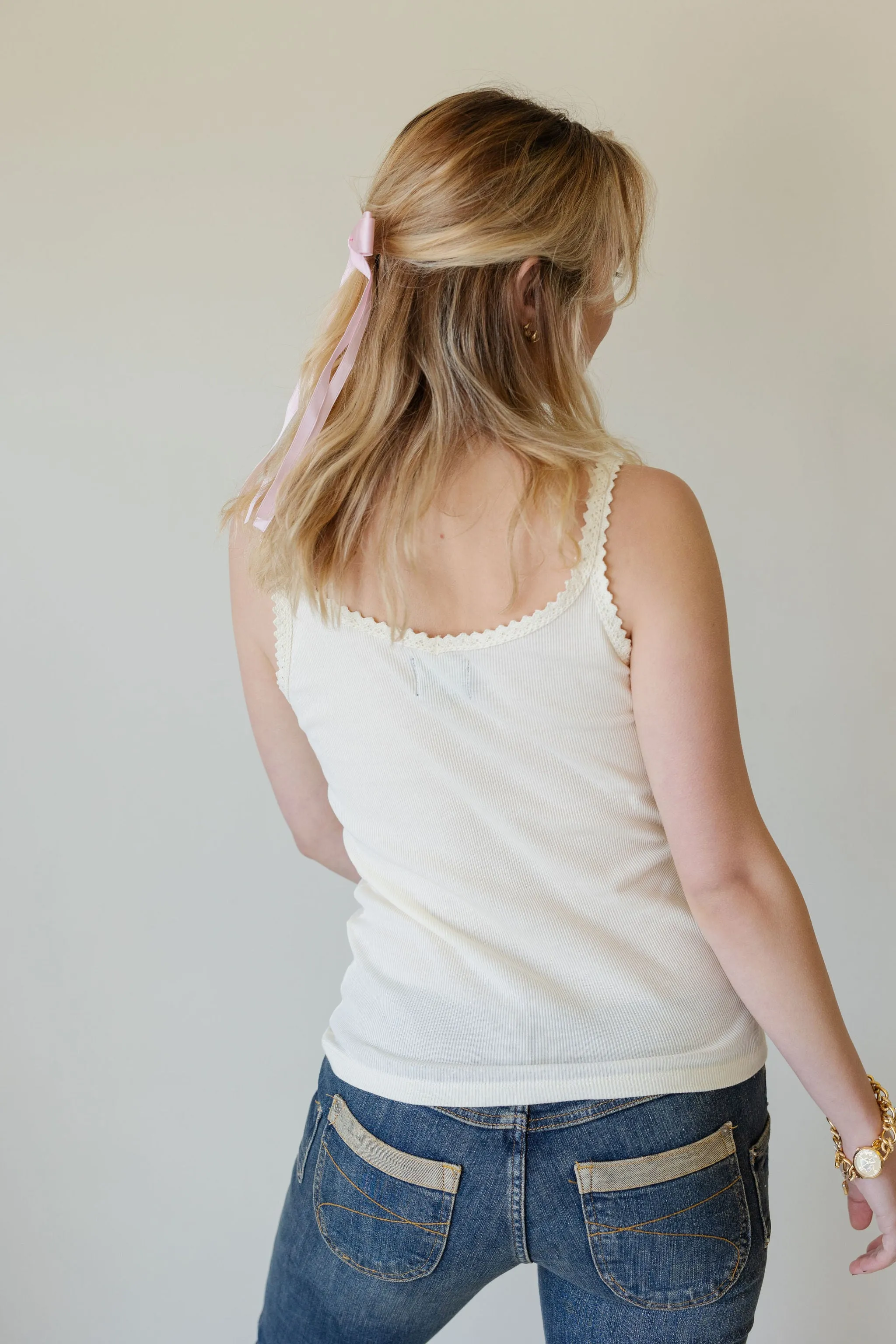 Crochet Trim Sleeveless Top