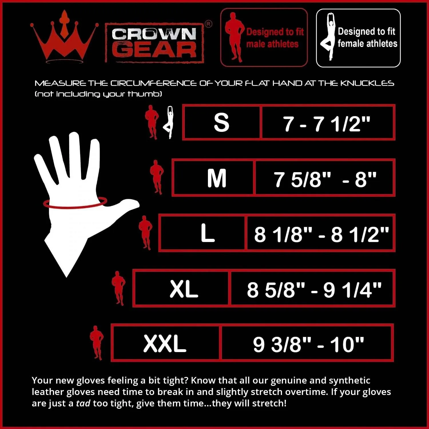 Crown Gear - Cyclone Men's Biking Cycling Gloves with Adjustable Wrist Closure and Pull-Off Tapes