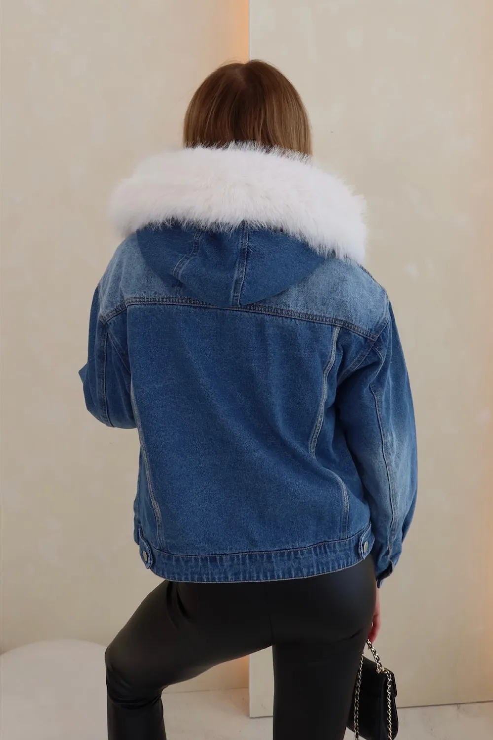 Darcie denim faux fur jacket