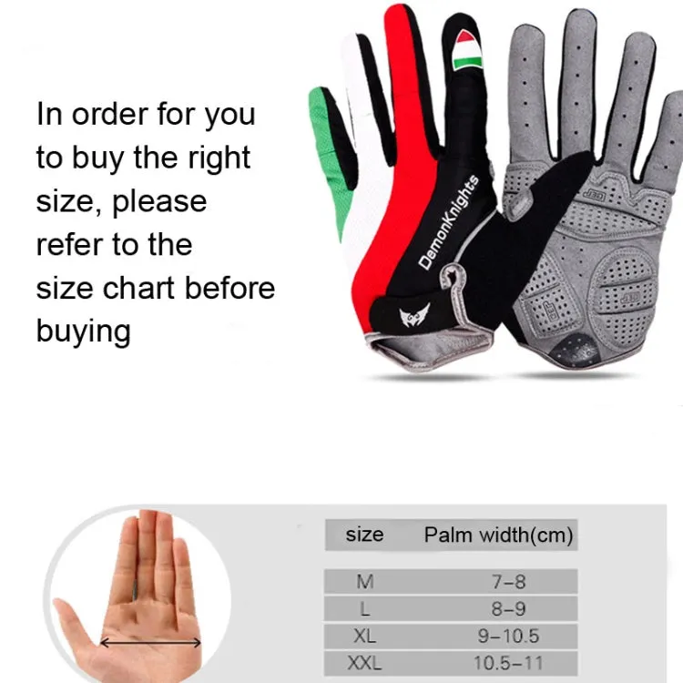 DemonKnights Cycling Gloves Full Finger Bicycle Gloves Outdoor Sports Equipment, Size: M(Azzurri)