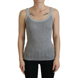 Dolce & Gabbana Chic Gray Sleeveless Modal-Cotton Top