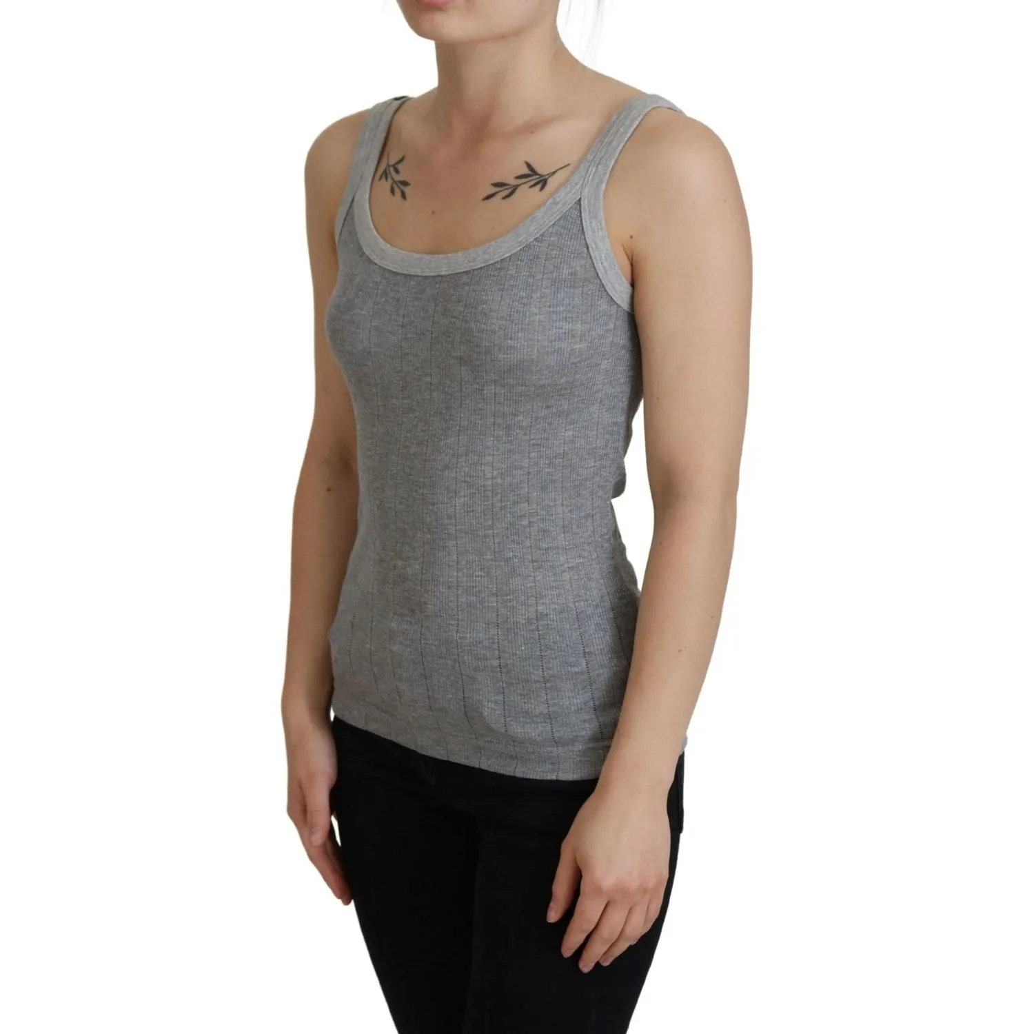 Dolce & Gabbana Chic Gray Sleeveless Modal-Cotton Top