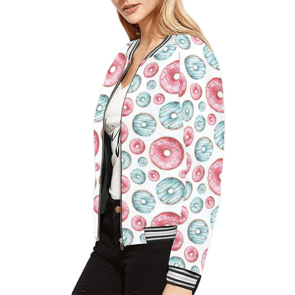 Donuts Bomber Jacket for Women