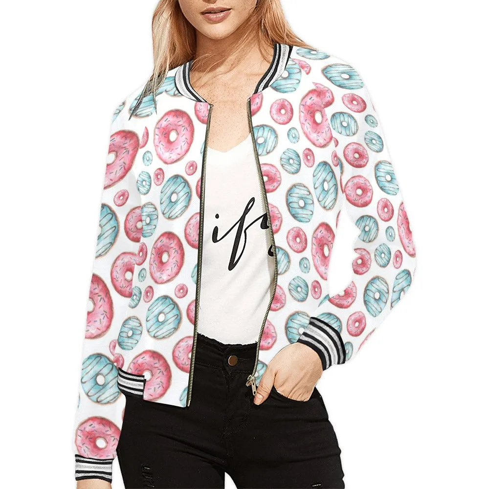 Donuts Bomber Jacket for Women