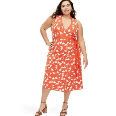 DVF for Target Women's Ginkgo Cherry Tomato Wrap Dress: Bold Elegance