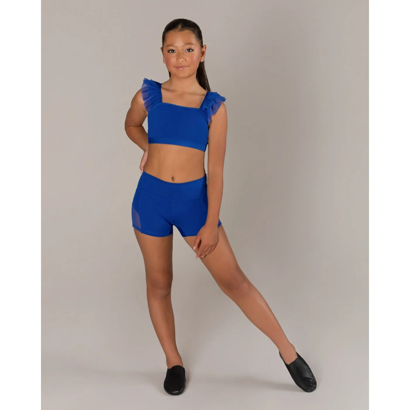 Energetiks Ruby Mesh Crop | Cobalt (Child)