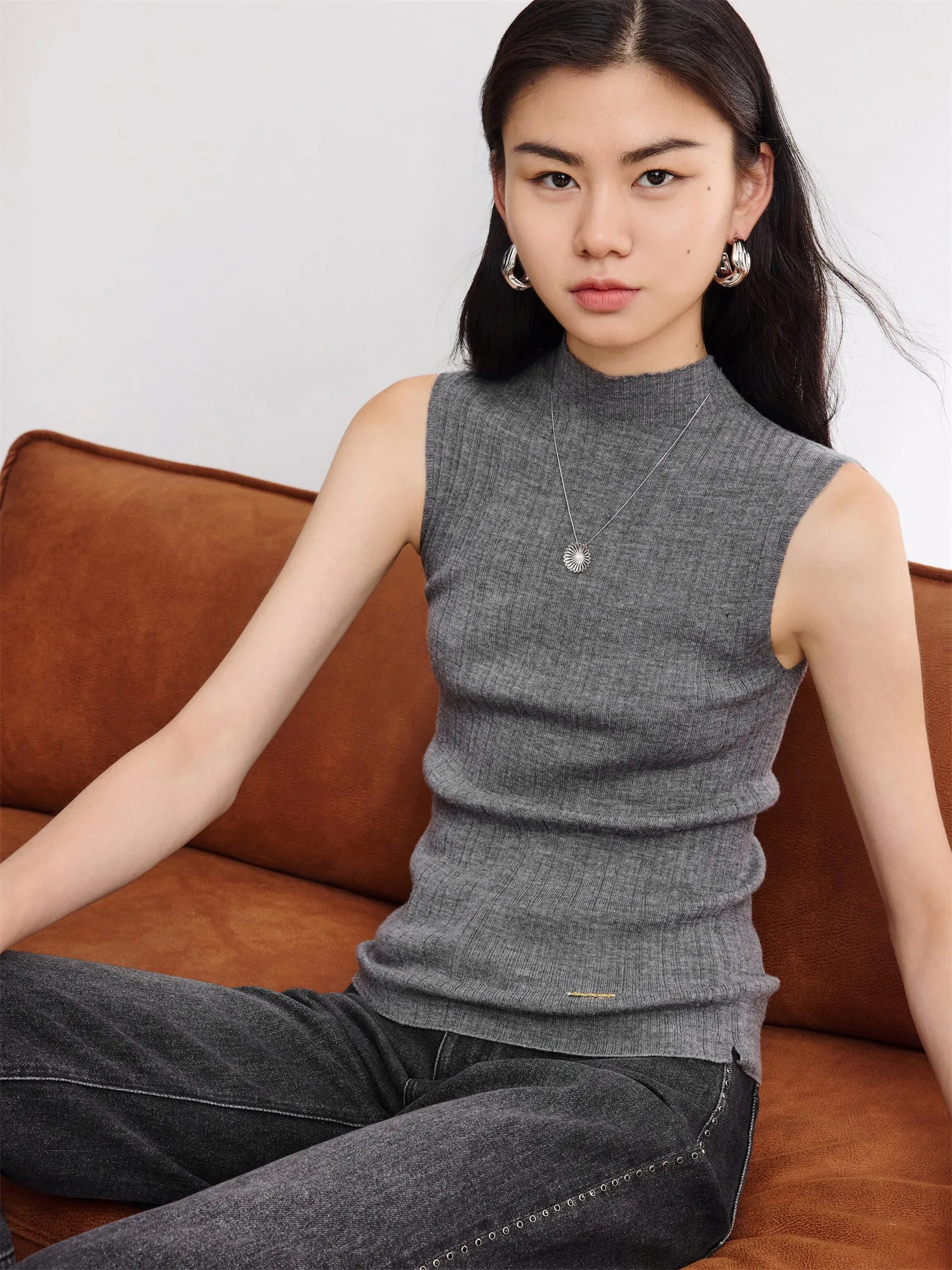 EP YAYING wool Knit Vest