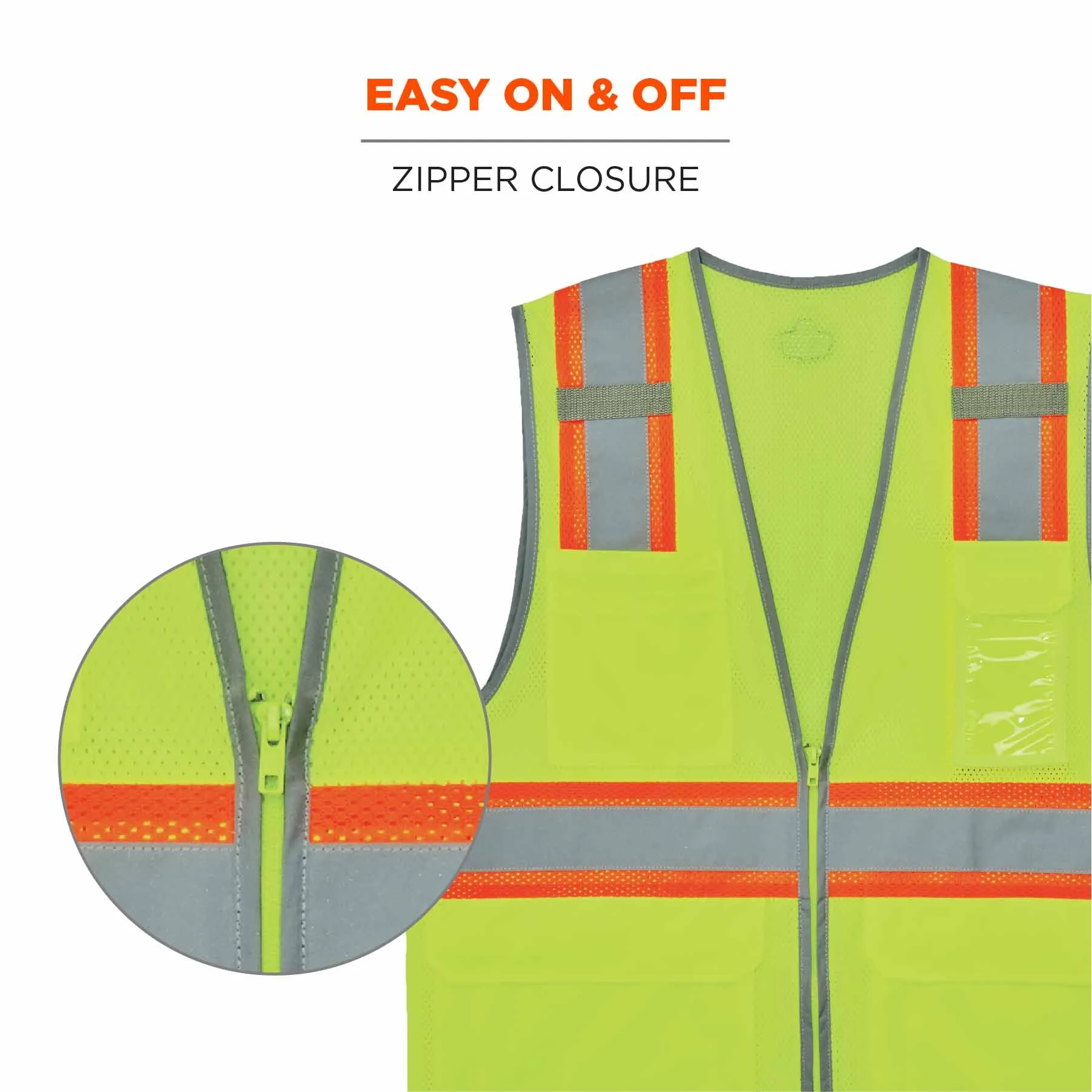 Ergodyne 24569 8246Z-S 5XL Lime Class 2 Two-Tone Mesh Vest - Single Size