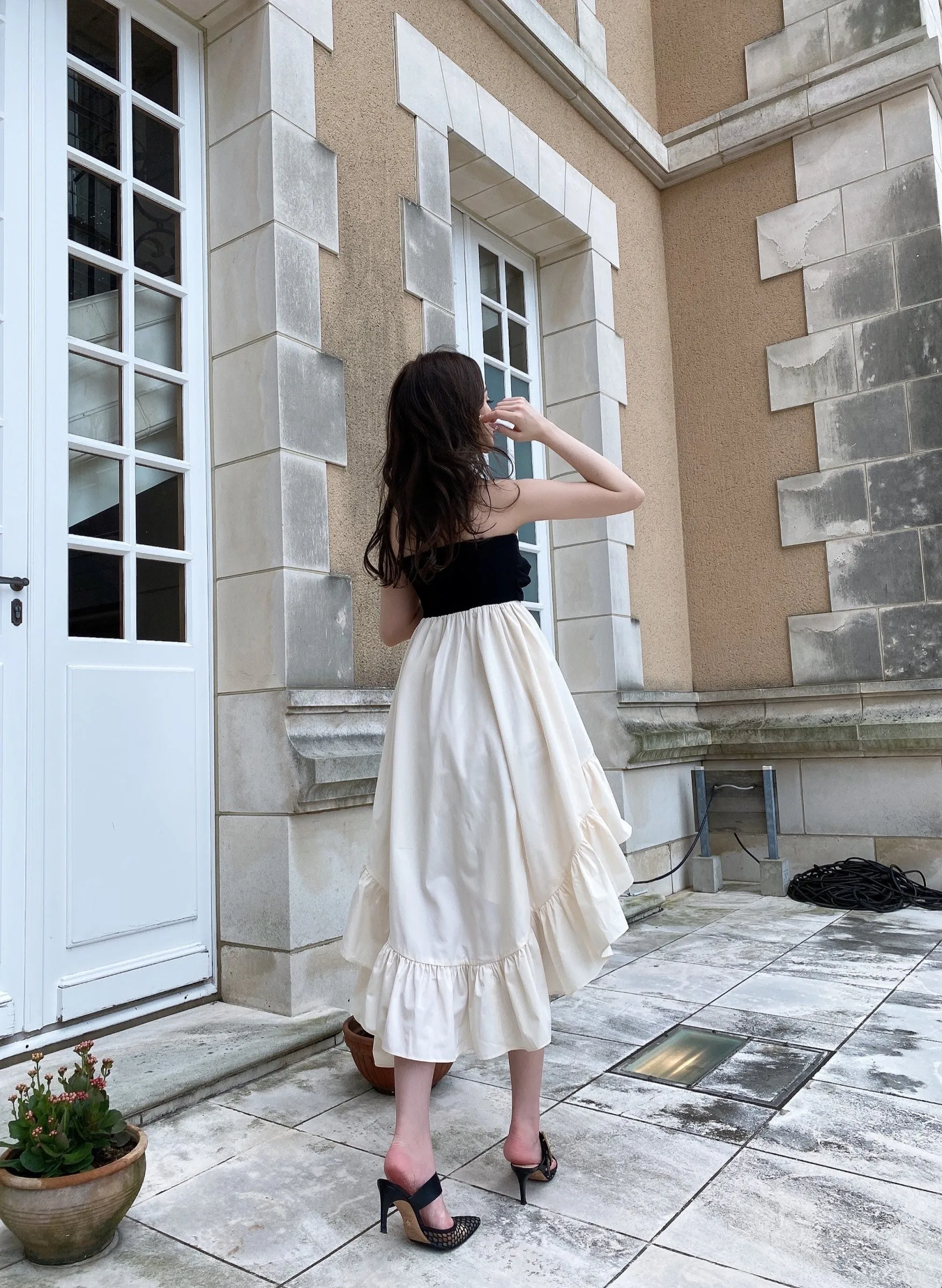 【eve46コラボ】Long frill camisole dress