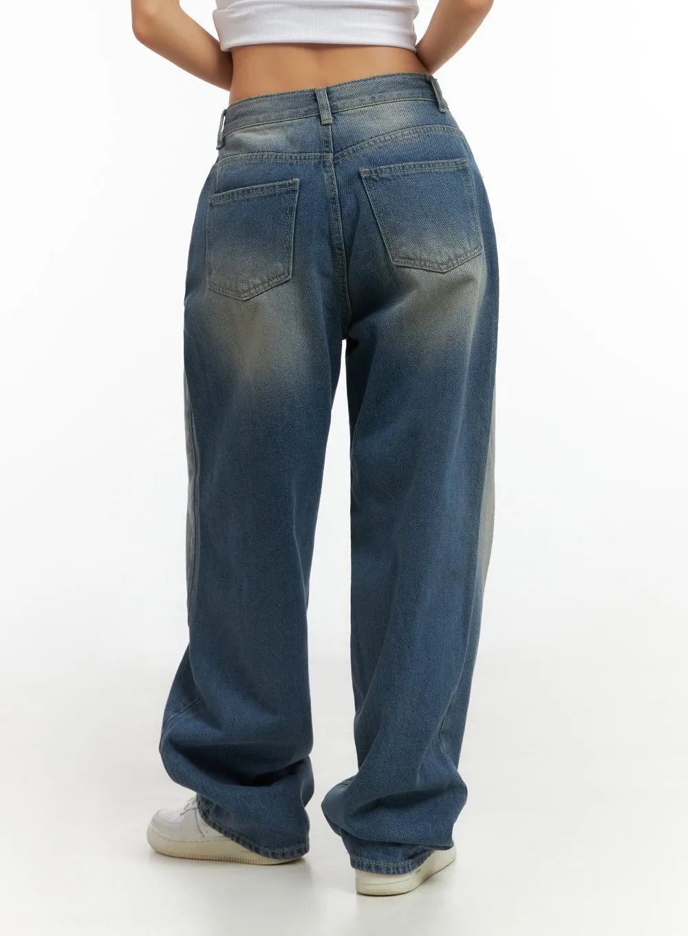 Evelyn Washed Baggy Jeans (Blue) IS402