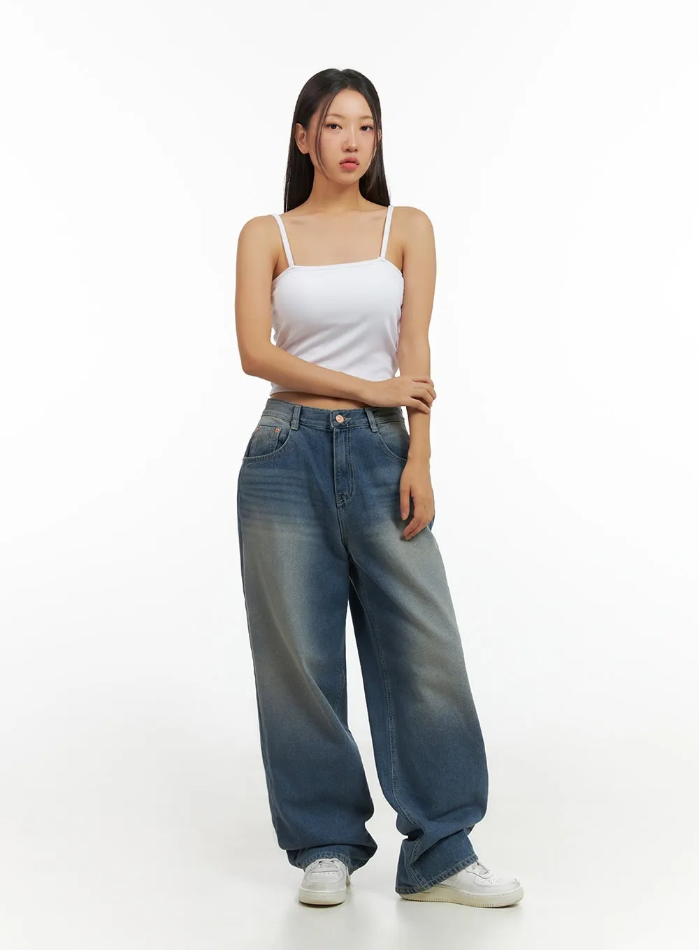 Evelyn Washed Baggy Jeans (Blue) IS402