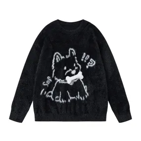 Faire Echo Winter Dog Pattern Sweater