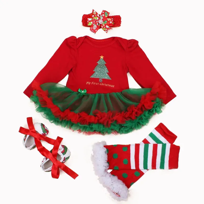 Fancy Baby Girls Clothes New Year Dress Christmas Costume Newborn Carnival Christmas Tree Santa Dresses For Girls Holiday Party