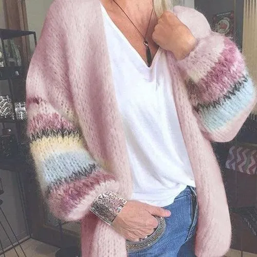 Fashion Hit Color Sweater Coat