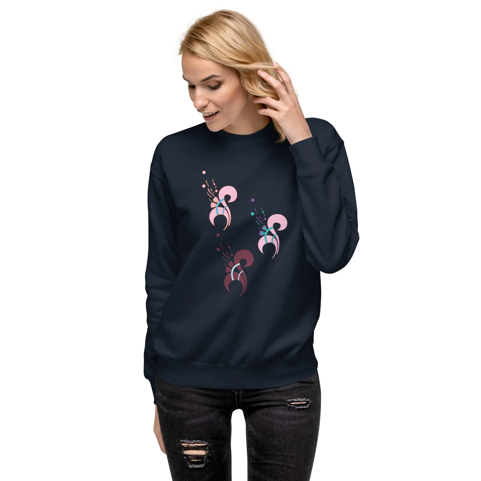 Floral Print Sweater, Flower Sweatshirt for Women, Cozy Soft Flower Sweater, Trendy Elegant Sweatshirt