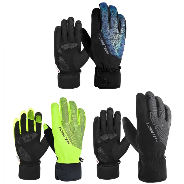 FLYING TERN 315 Thicken Cycling Windproof Warm Touch Screen Gloves, Size: XL(Fluorescent Green)