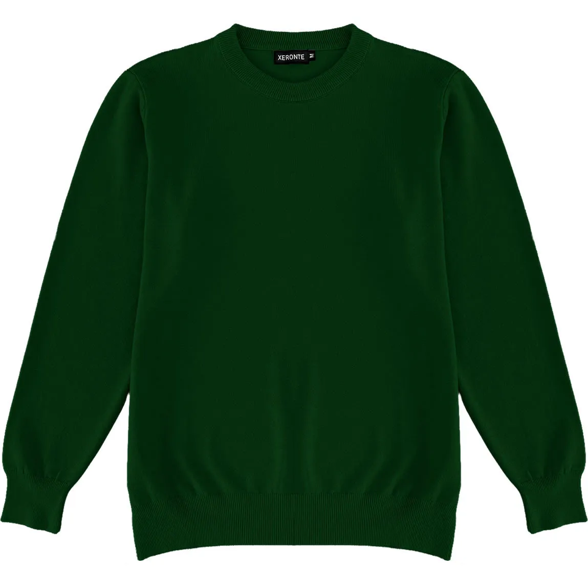 Forest Green Mens Knit Classic Crew Neck Sweater