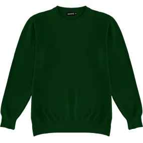 Forest Green Mens Knit Classic Crew Neck Sweater