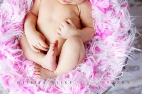 Frosted Hot Pink Mongolian Faux Fur Photography Prop Rug Newborn Baby Toddler