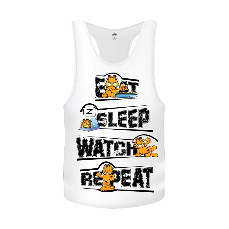 Garfield Eat Sleep Watch Womens Tank Top