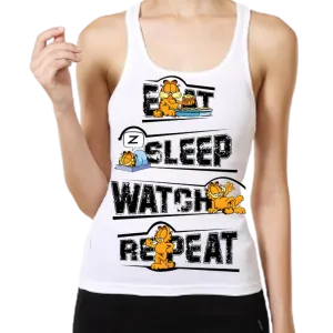 Garfield Eat Sleep Watch Womens Tank Top