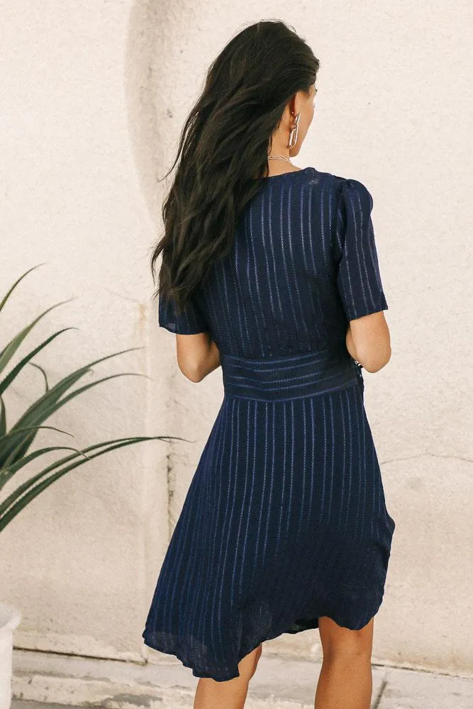 Gianna Wrap Dress in Navy