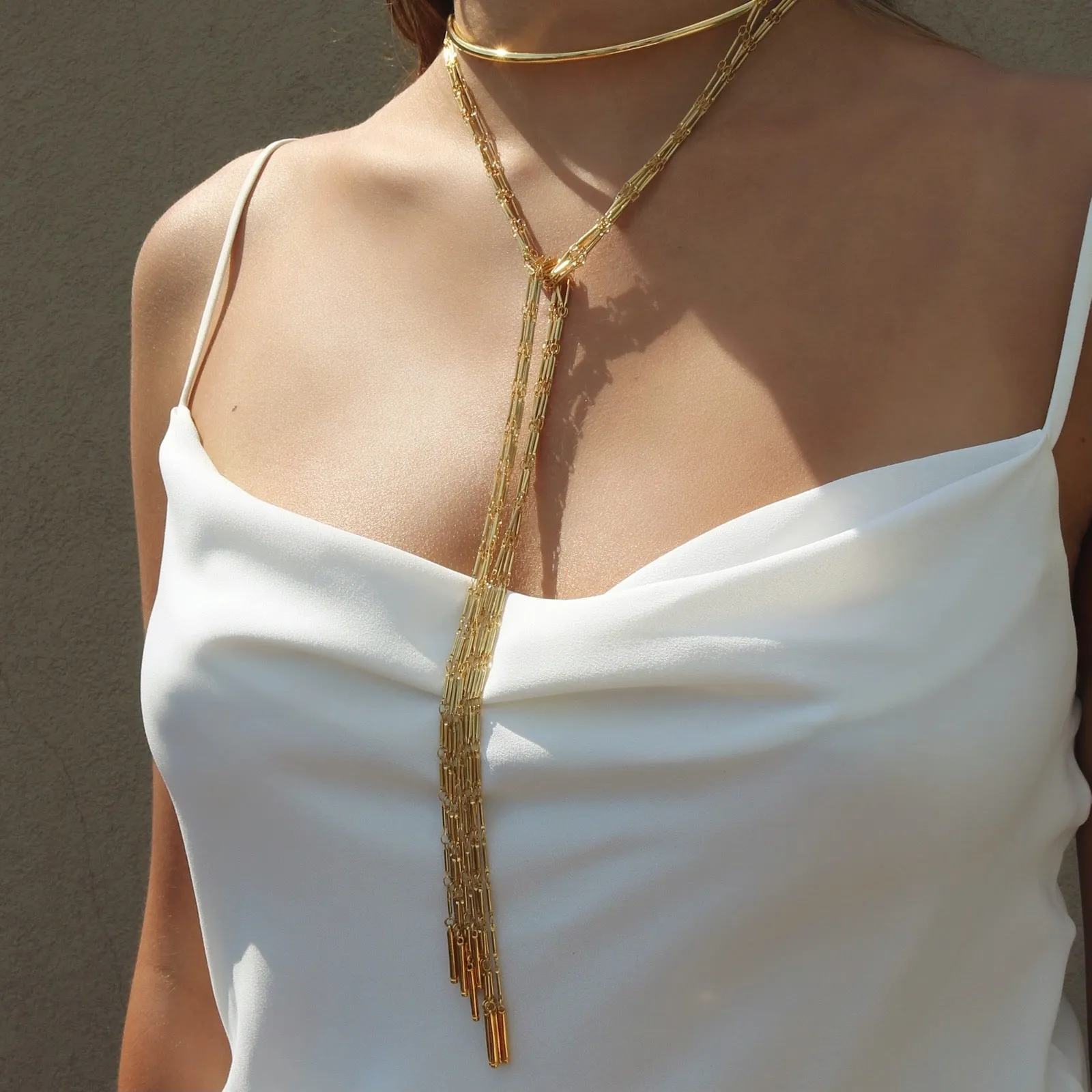 Gold Scarf Chain Necklace