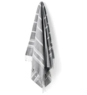 Hammam EKALI BLACK Beach Towel 100 x 180cm by Linen House