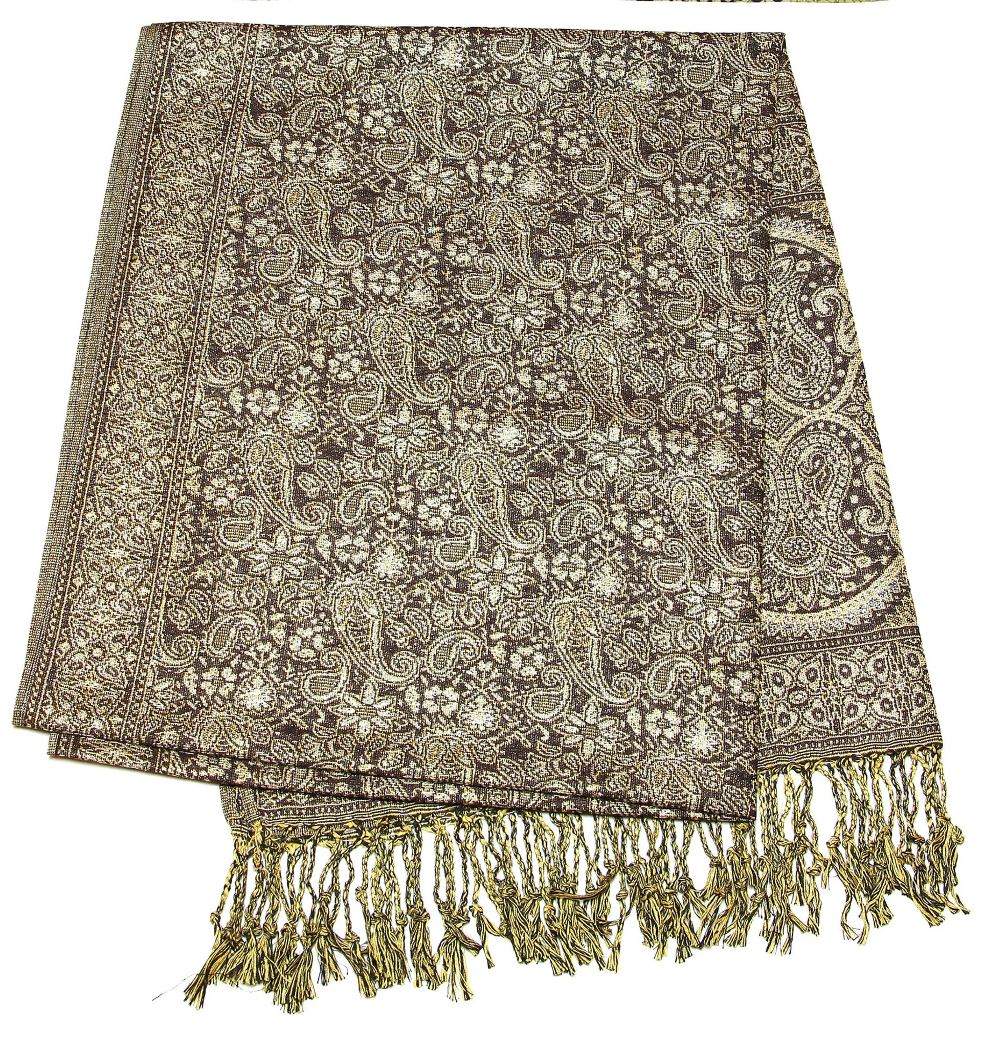 Hand Made Pashmina Shawl Scarf in Brown