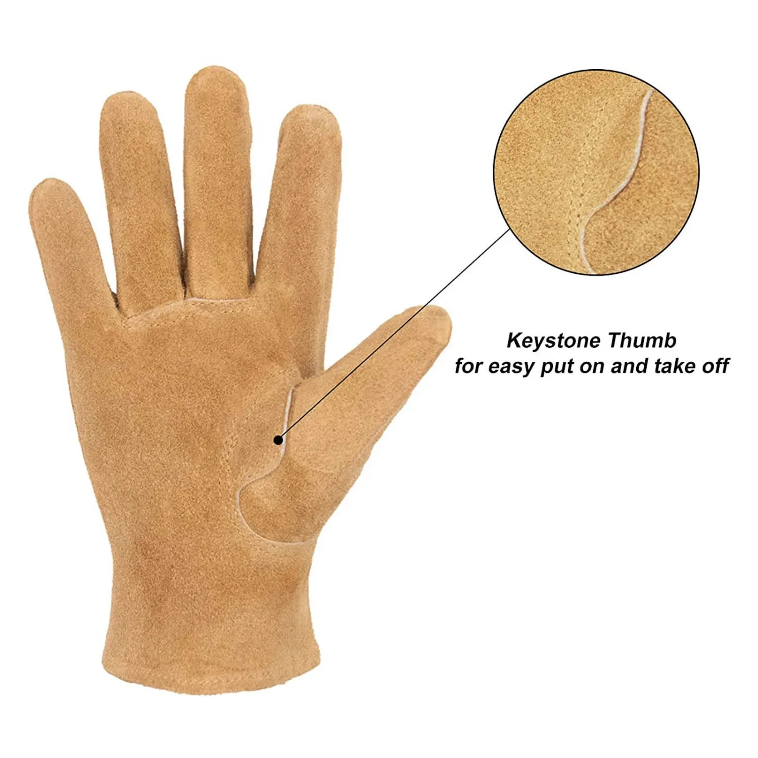 Handlandy Kids Gardening Gloves Genuine Cowhide Leather 5157