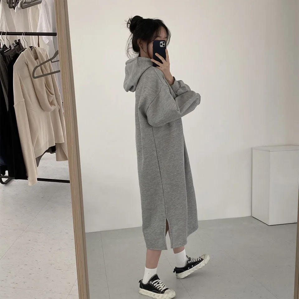 Hooded Pullover Long Sweatshirt (MS072)