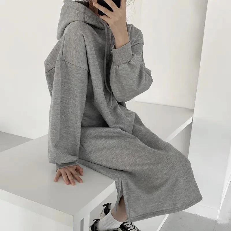 Hooded Pullover Long Sweatshirt (MS072)