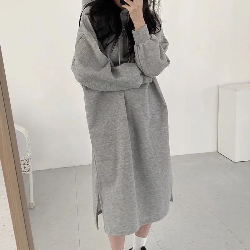 Hooded Pullover Long Sweatshirt (MS072)