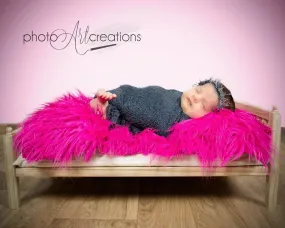 Hot Pink Mongolian Faux Fur Photography Prop Rug Newborn Baby Toddler