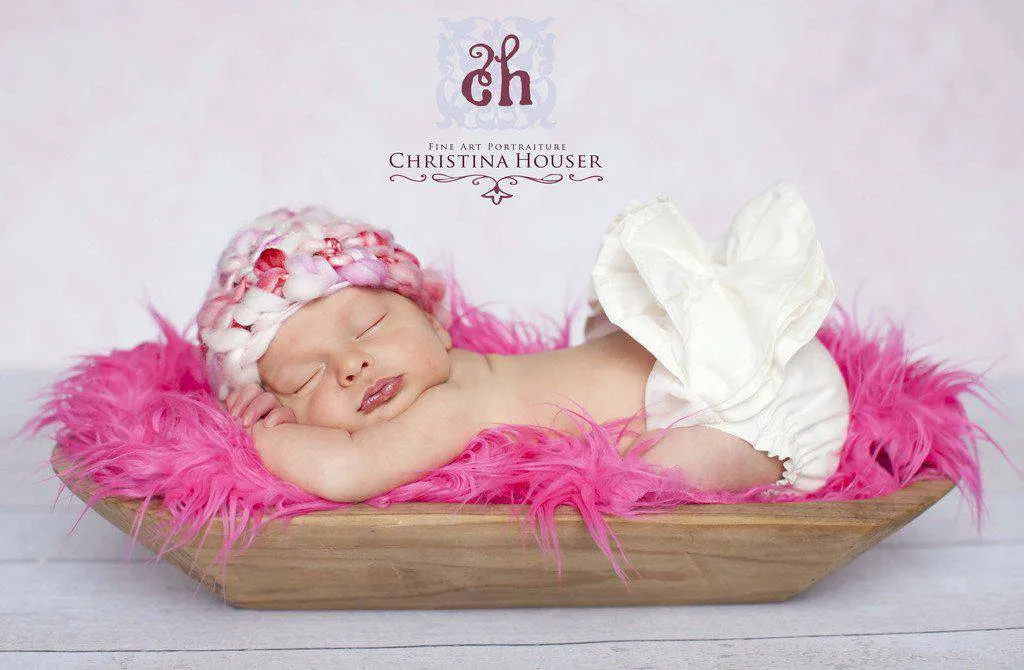 Hot Pink Mongolian Faux Fur Photography Prop Rug Newborn Baby Toddler