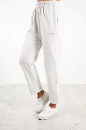 Italic Crop Sweatpant Snow Marle