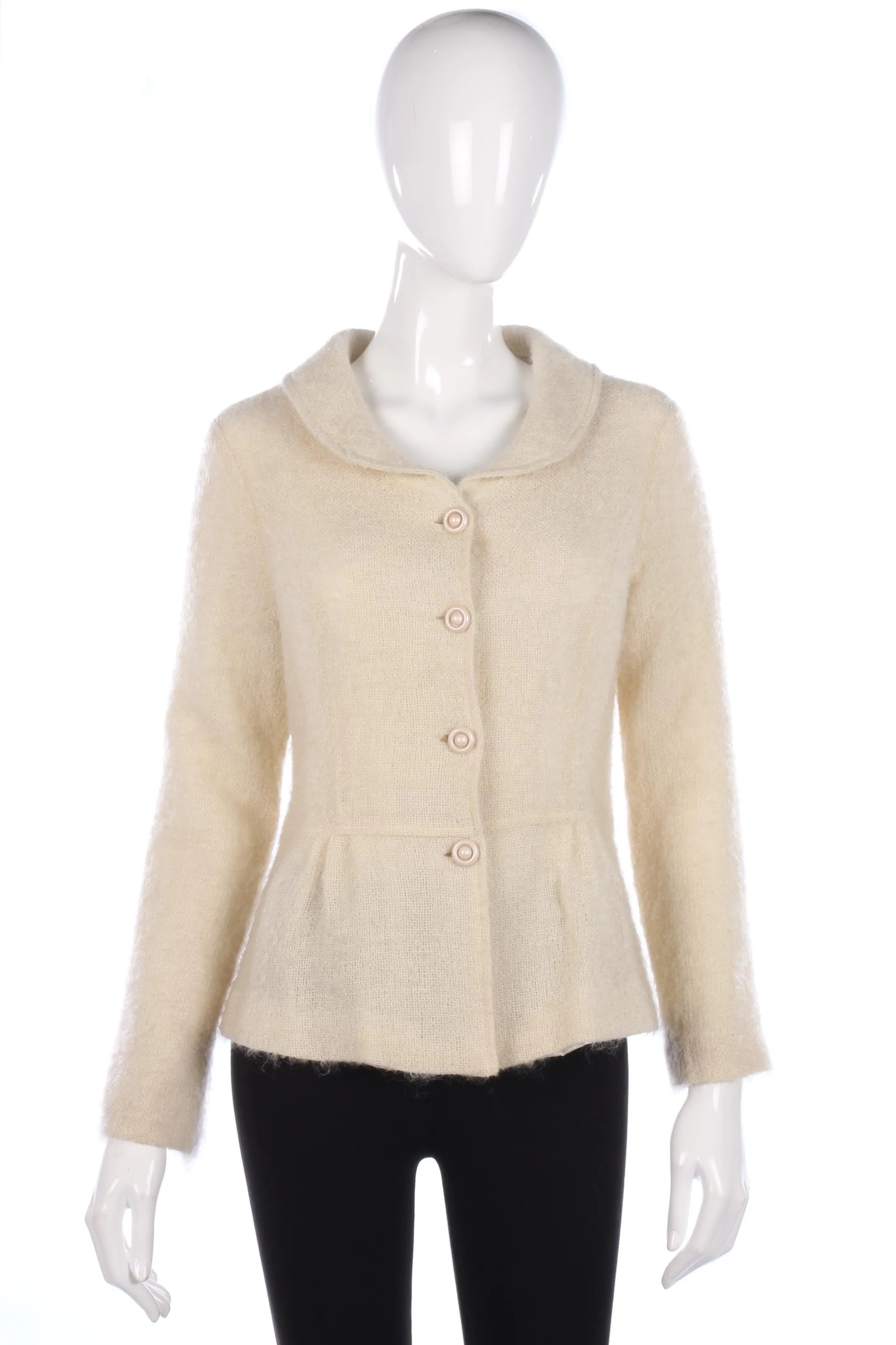 Jo Borkett Fine Wool Lightweight Jacket Cream Size L