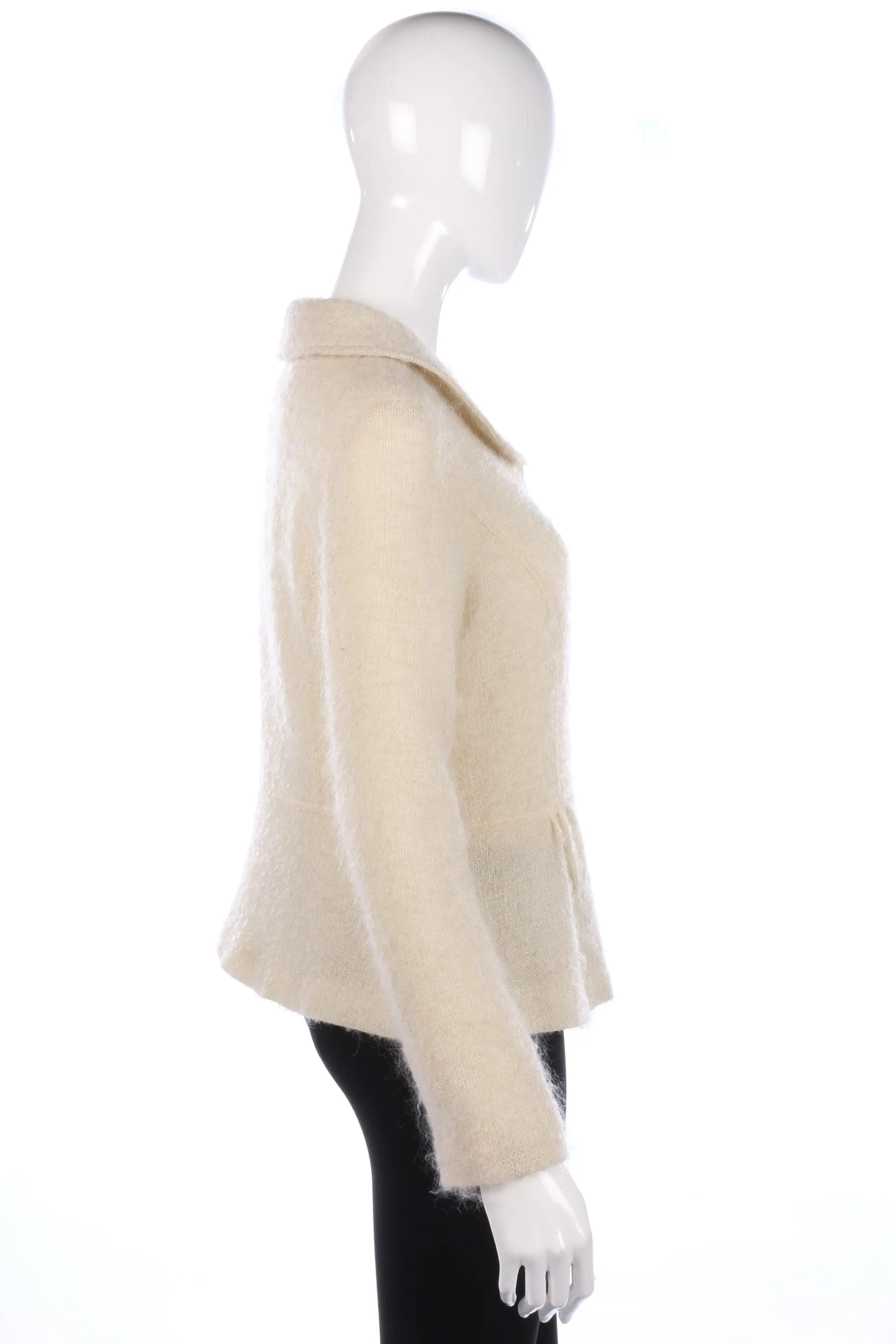 Jo Borkett Fine Wool Lightweight Jacket Cream Size L