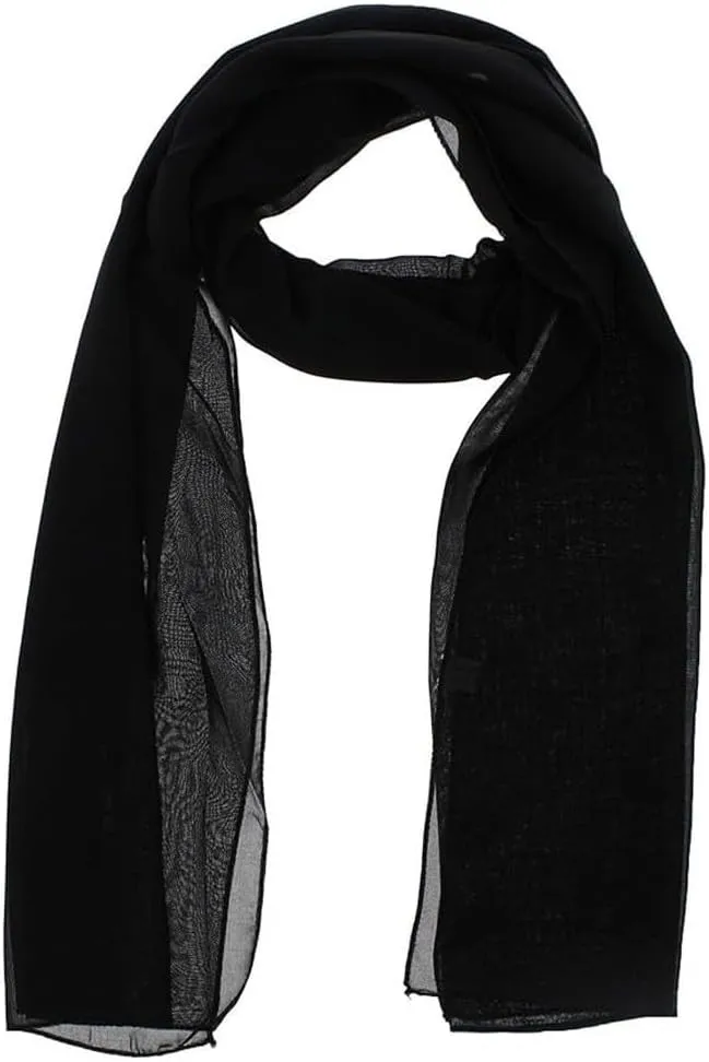 KHIM Ladies Chiffon Scarves Plain Women Neck Scarf Soft Headwrap Headscarf Sheer Wrap 172 X 74 CM