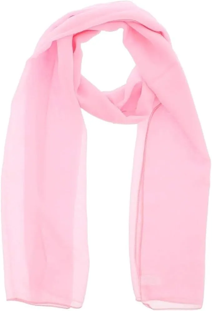 KHIM Ladies Chiffon Scarves Plain Women Neck Scarf Soft Headwrap Headscarf Sheer Wrap 172 X 74 CM