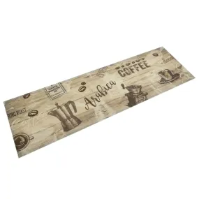 Kitchen Rug Washable Coffee Brown 45x150 cm Velvet