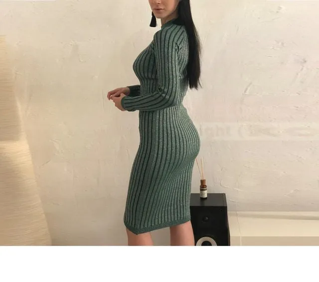 Knitted bodycon sweater dress